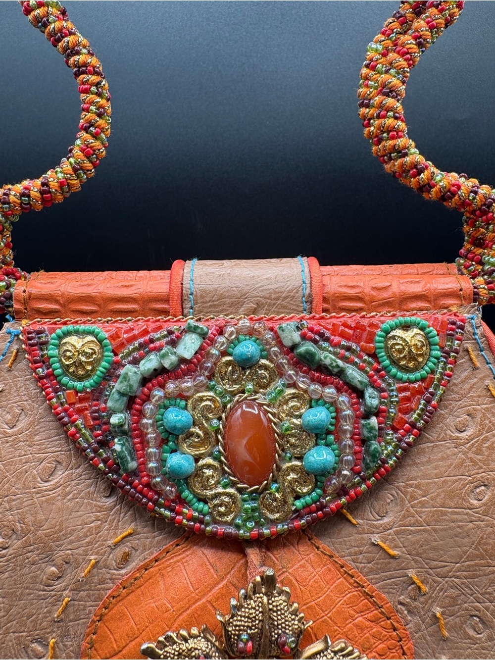 Mary Frances Orange Beaded Wristlet Clutch - Picture 11 of 11